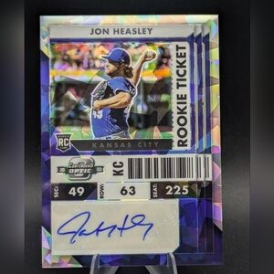 2022 Contenders Optic Rookie Ticket Jon Heasley Cracked Ice Auto /23 Royals RC